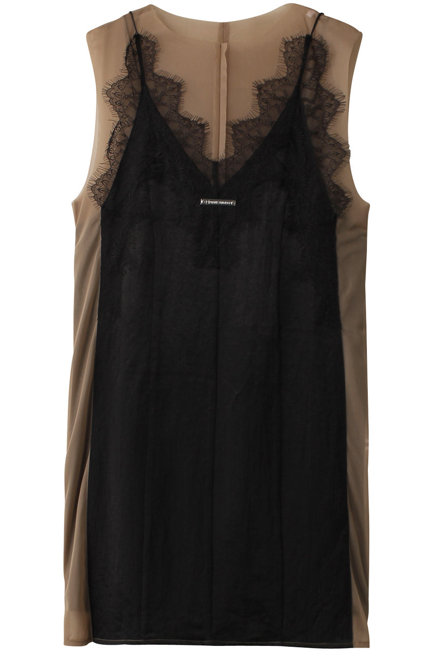 プランク プロジェクト/PRANK PROJECTのトロンプルイユサテンミニドレス / Trompe l’oeil Satin Mini Dress(BLK(ブラック)/31241265601)