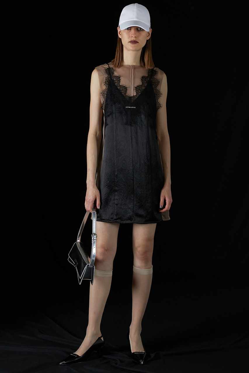 PRANK PROJECT(プランク プロジェクト)｜トロンプルイユサテンミニドレス / Trompe l'oeil Satin Mini  Dress/BLK(ブラック) の通販｜ELLESHOP・(エル・ショップ)