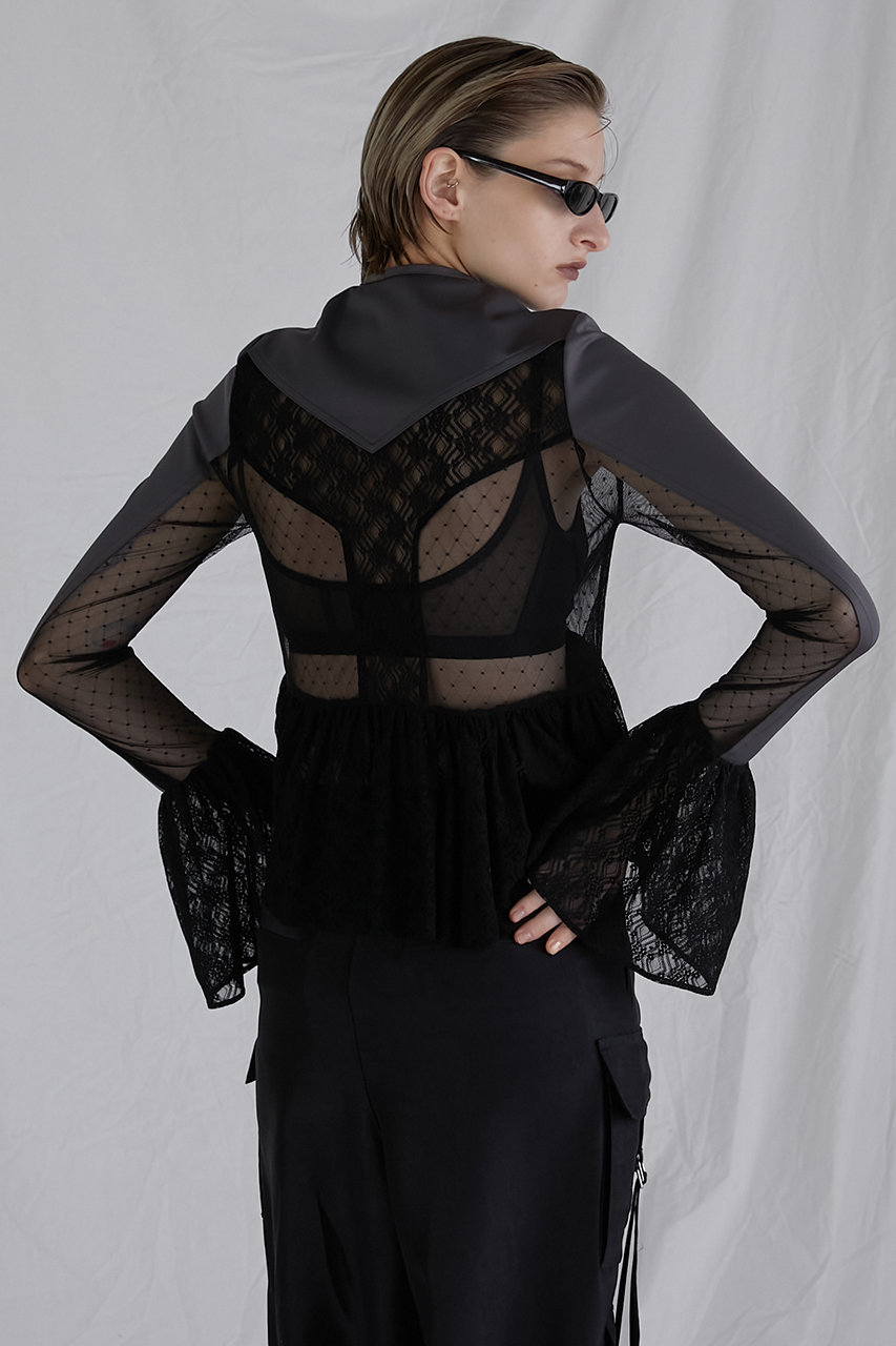 レースジップボレロトップス / Lace Zip Bolero Top