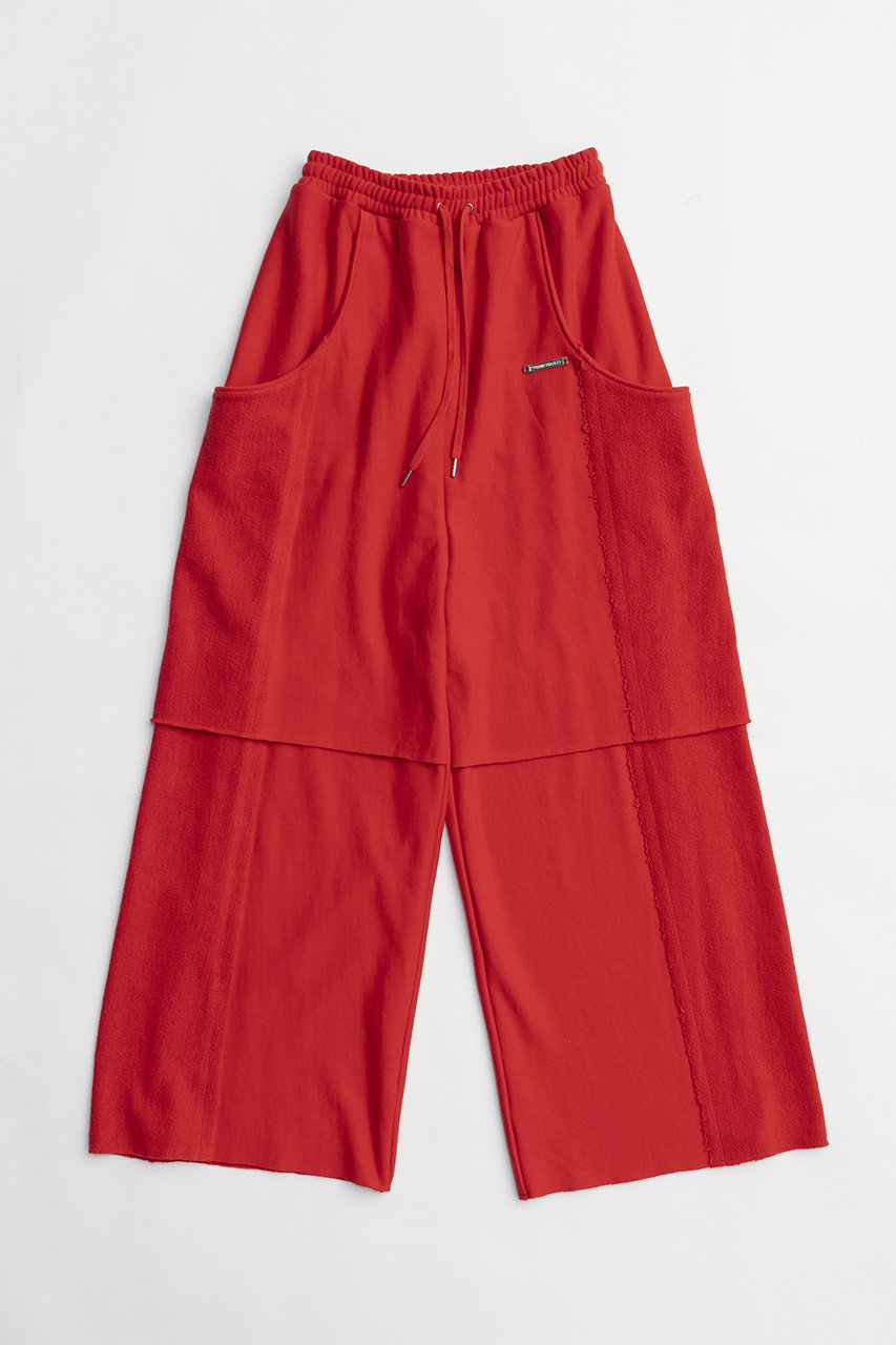 プランク プロジェクト/PRANK PROJECTのフロントレイヤードスウェットパンツ / Front Layered Sweatpants(RED(レッド)/31241465607)