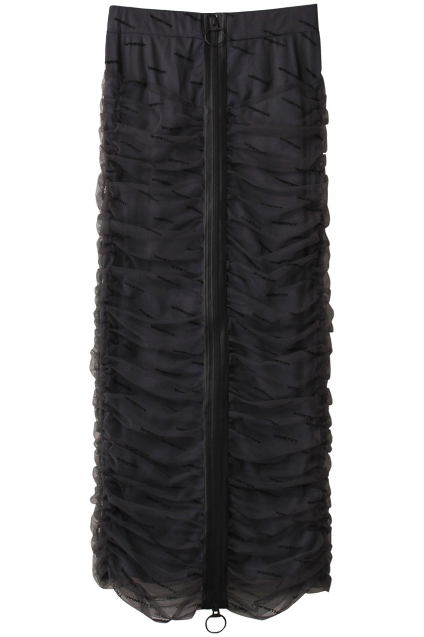 レディースプランクプロジェクト　フロッキーロゴシャーリングスカート 36 ブラック