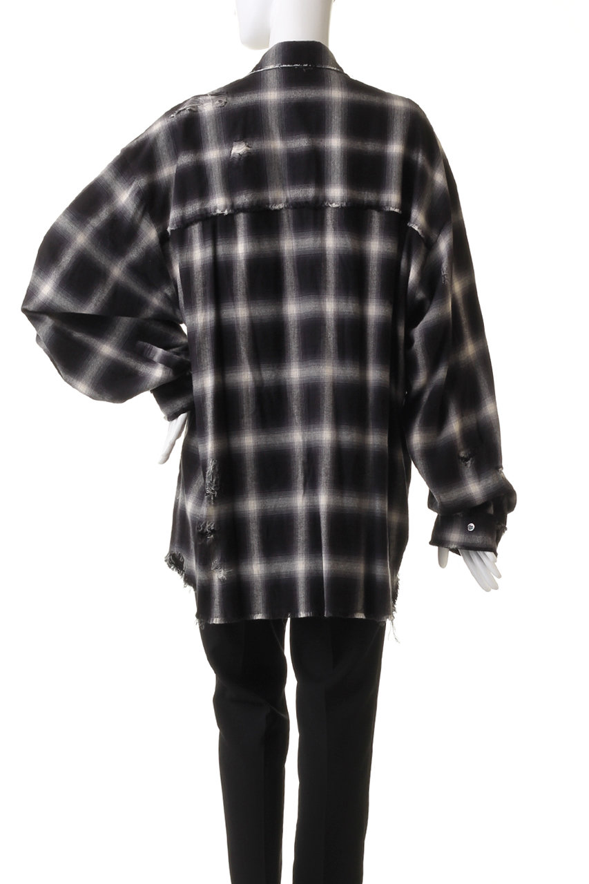 オンブレーチェックダメージシャツ / Ombre Check Damaged Shirt