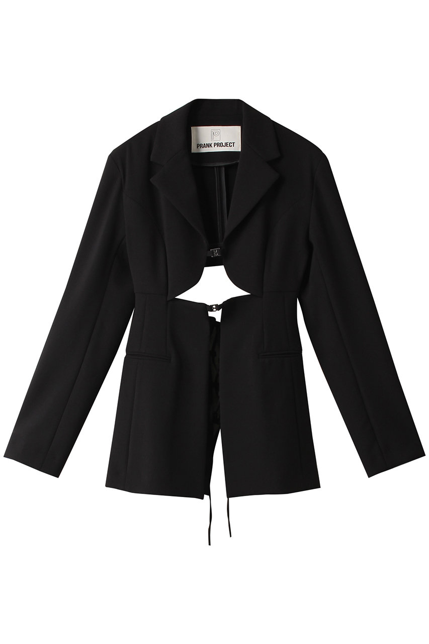 PRANK PROJECT レースアップジャケット / Lace-up Jacket (BLK(ブラック), 36) プランク プロジェクト ELLE SHOP PRANK PROJECT レースアップジャケット / Lace-up Jacket (BLK(ブラック), 36) プランク プロジェクト ELLE SHOP