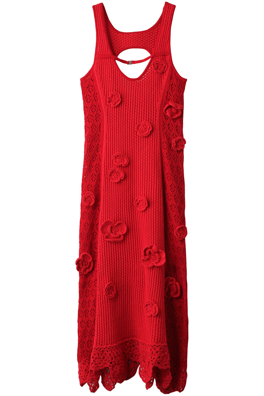 プランク プロジェクト/PRANK PROJECTのフラワーモチーフニットドレス / Flower Motif Knit Dress(RED(レッド)/31241265405)