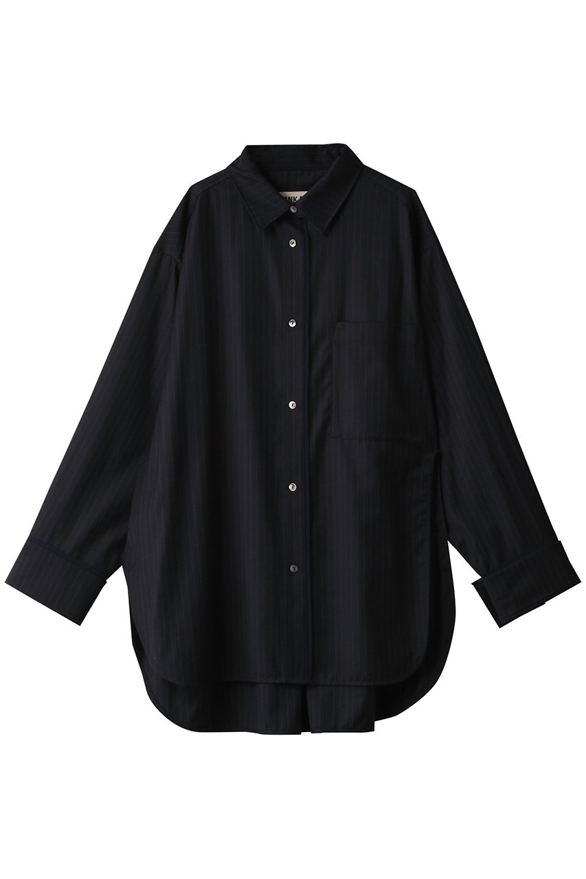 プランク プロジェクト/PRANK PROJECTのウーステッドアシメスリットオーバーシャツ / Worsted Asymmetry Slit Over Shirt(NVY(ネイビー)/31241315605)