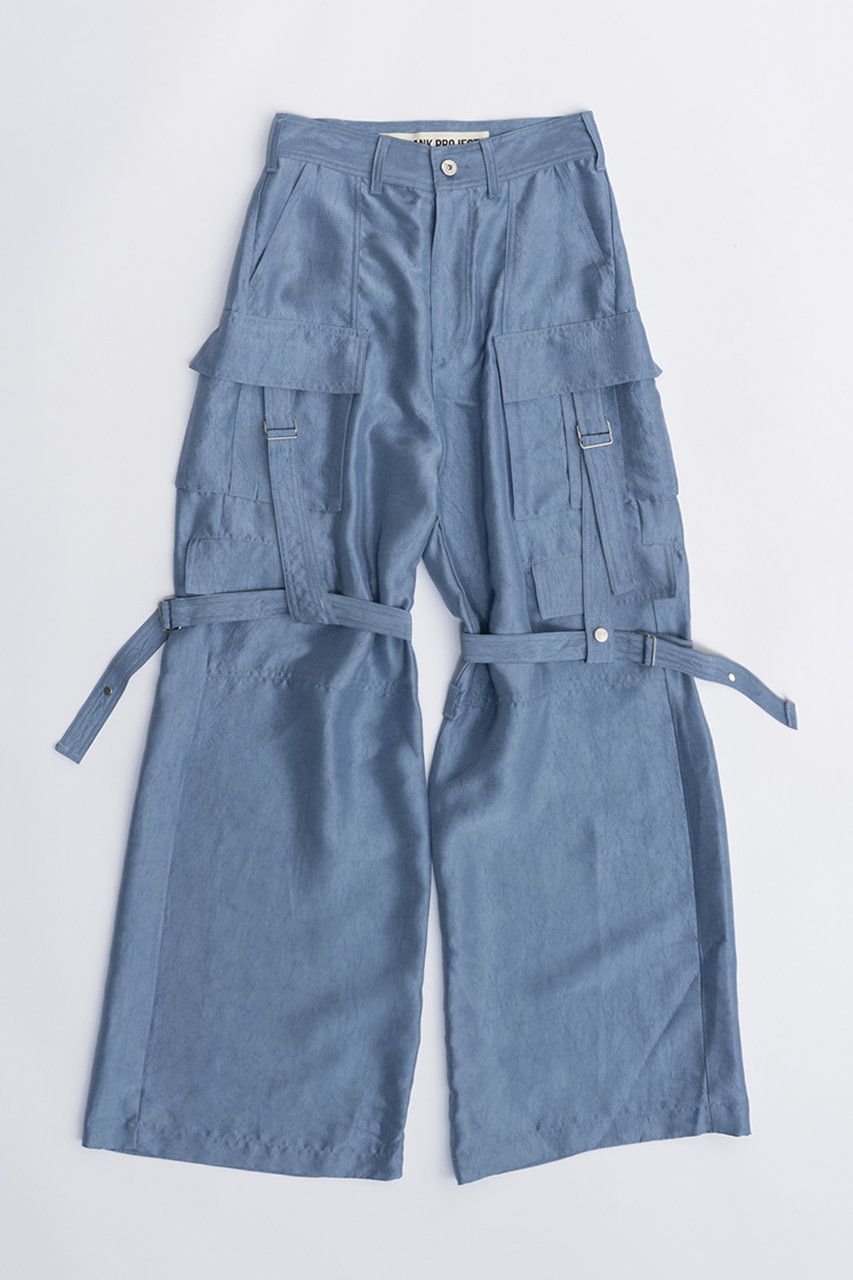 PRANK PROJECT クラッシュサテンボンテージパンツ / Crushed Satin Bondage Pants (BLU(ブルー), 36) プランク プロジェクト ELLE SHOP