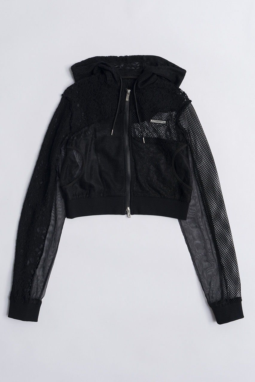 PRANK PROJECT レースコラージュパーカー / Lace Collage Hoodie (BLK(ブラック), FREE) プランク プロジェクト ELLE SHOP PRANK PROJECT レースコラージュパーカー / Lace Collage Hoodie (BLK(ブラック), FREE) プランク プロジェクト ELLE SHOP