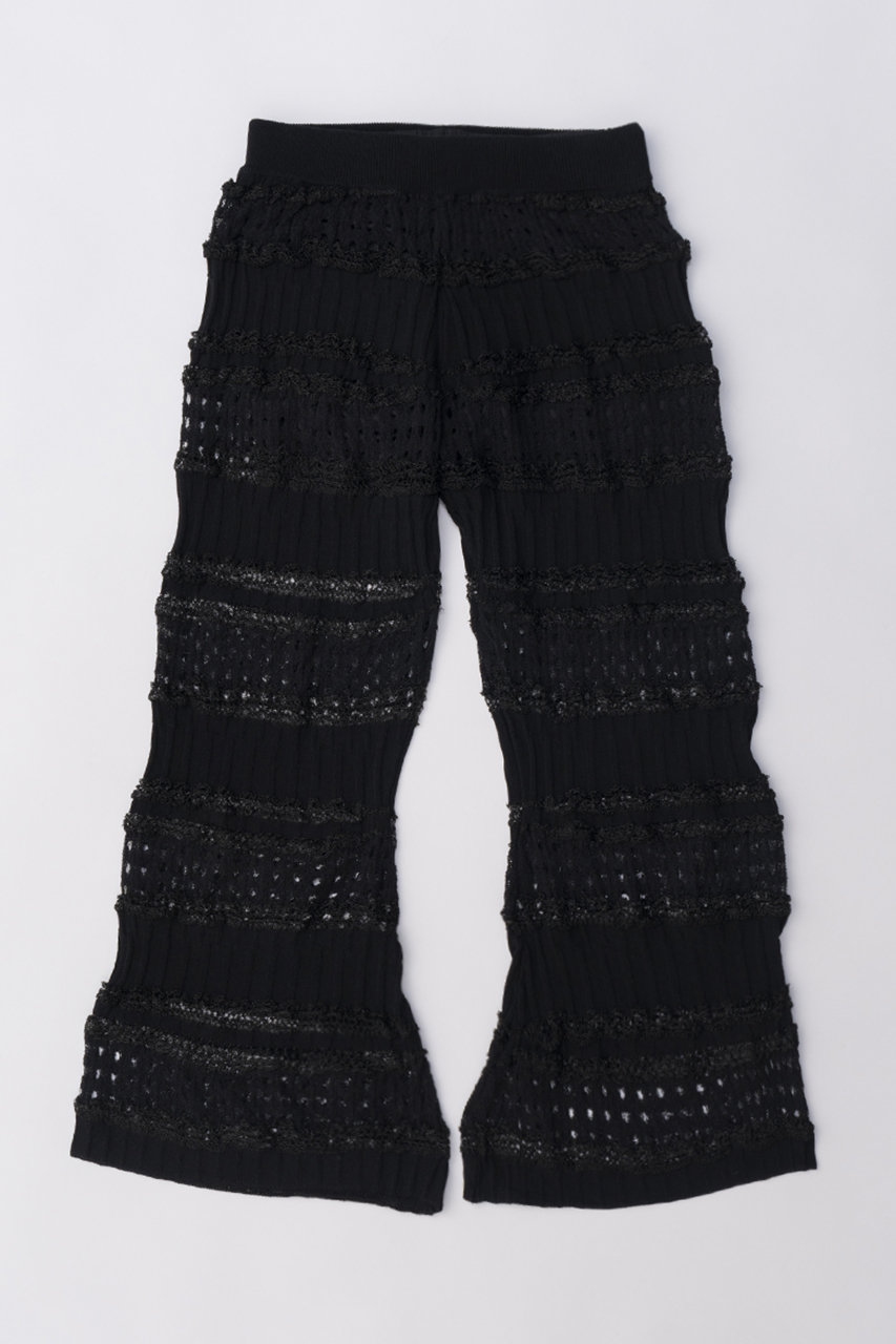 PRANK PROJECT ブークレレースニットパンツ / Boucle Lace Knit Pants (BLK(ブラック), 36) プランク プロジェクト ELLE SHOP