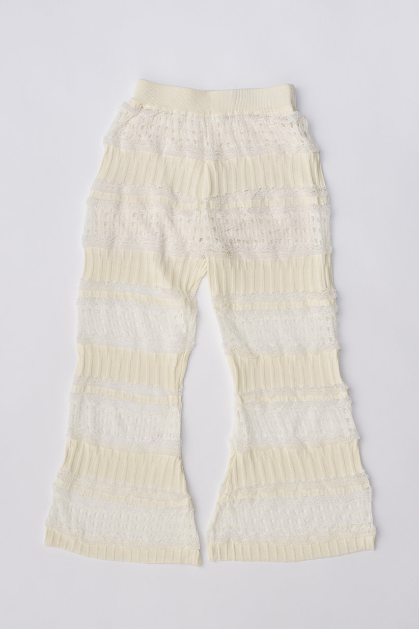 PRANK PROJECT ブークレレースニットパンツ / Boucle Lace Knit Pants (WHT(ホワイト), 36) プランク プロジェクト ELLE SHOP PRANK PROJECT ブークレレースニットパンツ / Boucle Lace Knit Pants (WHT(ホワイト), 36) プランク プロジェクト ELLE SHOP
