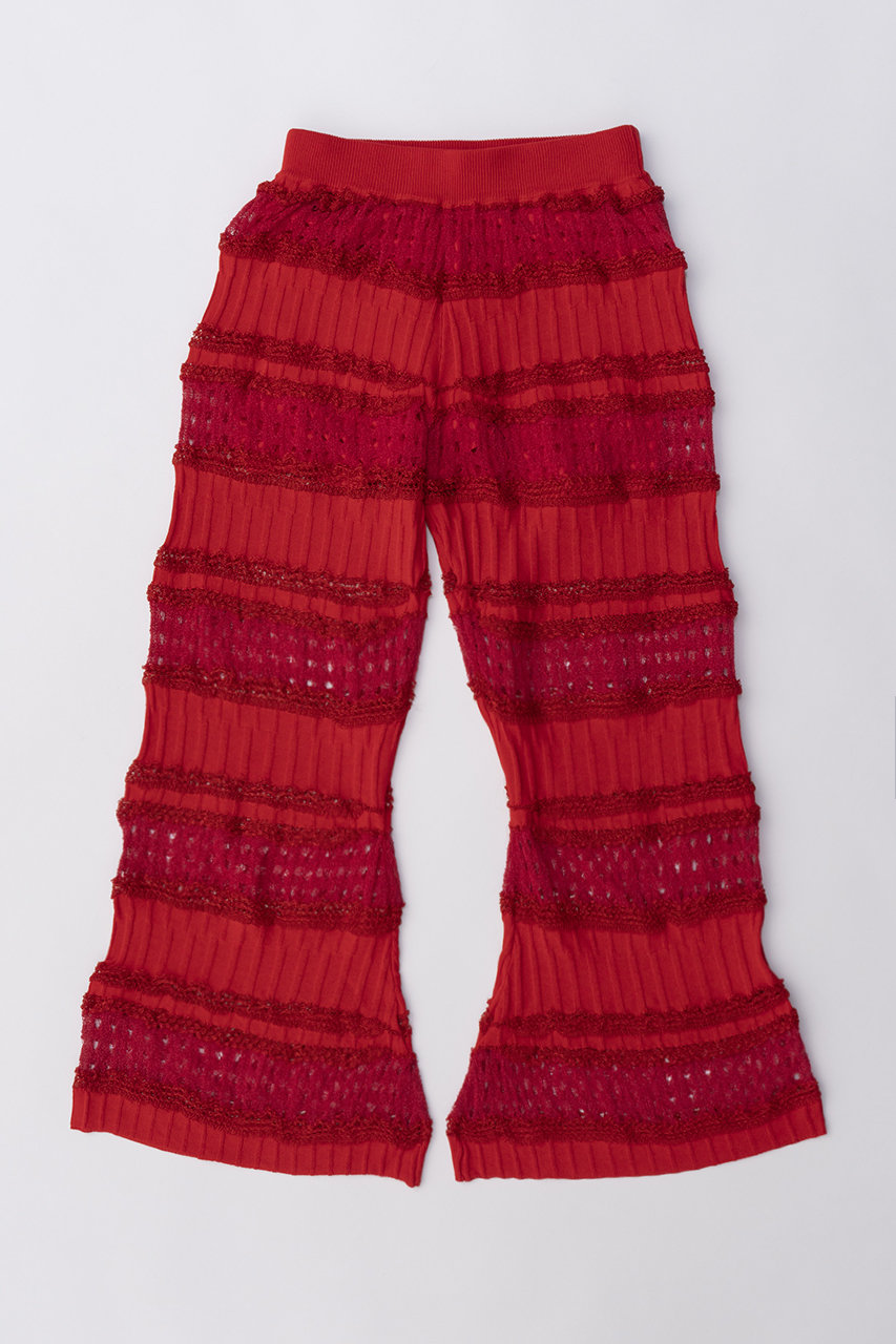 PRANK PROJECT ブークレレースニットパンツ / Boucle Lace Knit Pants (RED(レッド), 36) プランク プロジェクト ELLE SHOP PRANK PROJECT ブークレレースニットパンツ / Boucle Lace Knit Pants (RED(レッド), 36) プランク プロジェクト ELLE SHOP