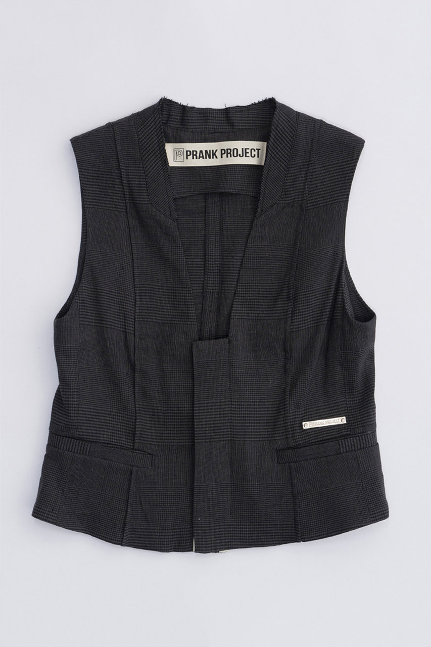 PRANK PROJECT コンパクトタキシードジレ / Compact Tuxedo Gilet (C.GRY(チャコールグレー), FREE) プランク プロジェクト ELLE SHOP PRANK PROJECT コンパクトタキシードジレ / Compact Tuxedo Gilet (C.GRY(チャコールグレー), FREE) プランク プロジェクト ELLE SHOP