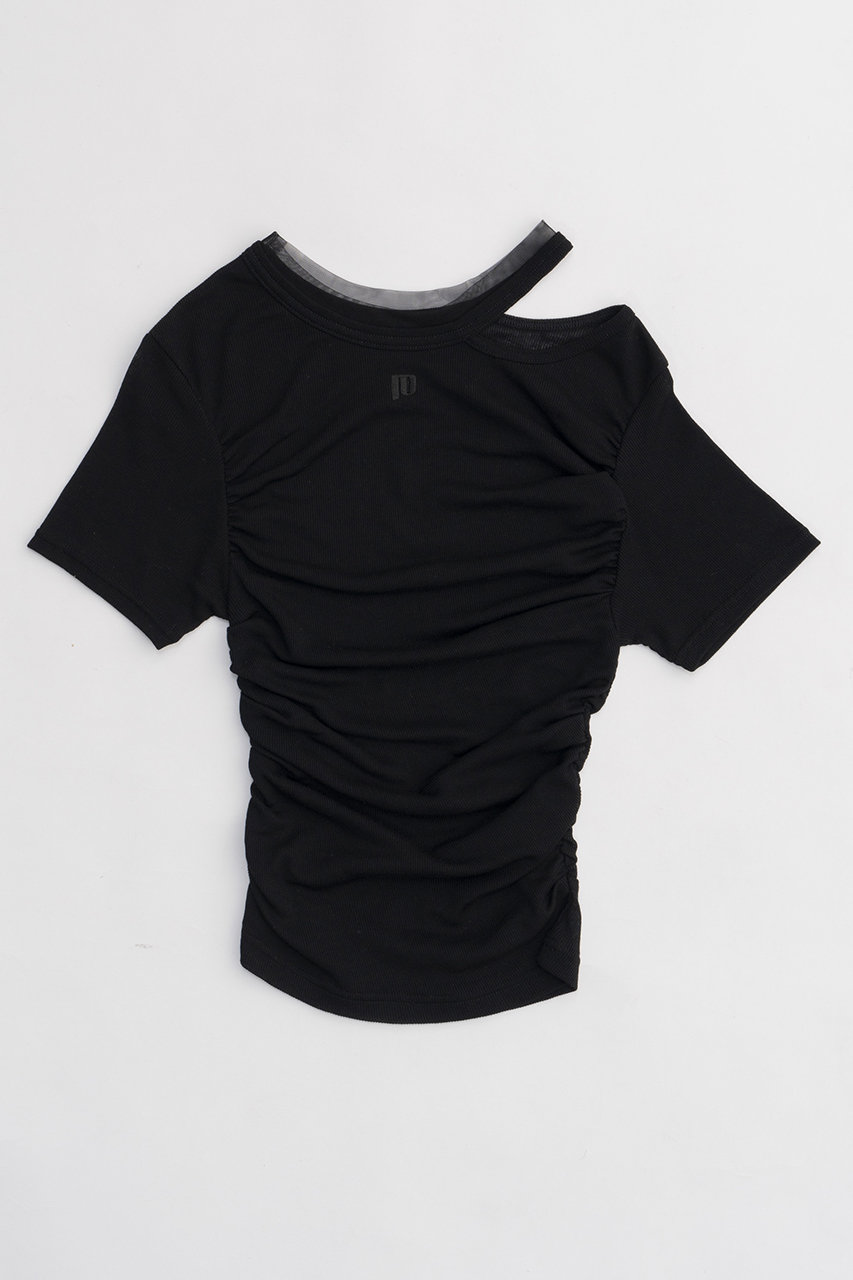 プランク プロジェクト/PRANK PROJECTの【予約販売】ソフトボイルテレコギャザーTシャツ / Soft Voile Teleco Gathered T-shirt(BLK(ブラック)/31241415628)