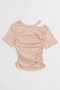 ソフトボイルテレコギャザーTシャツ / Soft Voile Teleco Gathered T-shirt プランク プロジェクト/PRANK PROJECT PNK(ピンク)
