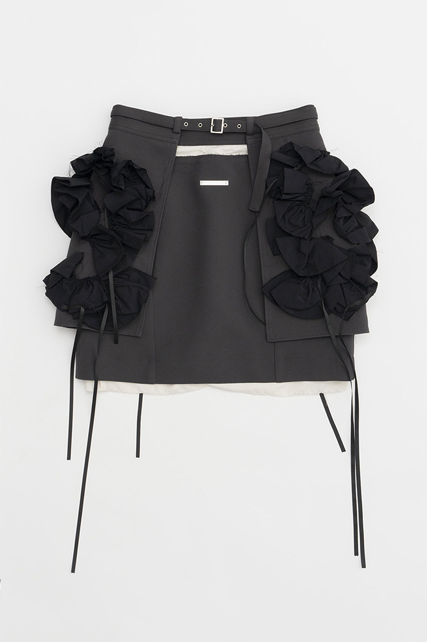 プランク プロジェクト/PRANK PROJECTのフリルラップミニスカート / Ruffle Wrap Mini Skirt(BLK(ブラック)/31241515205)