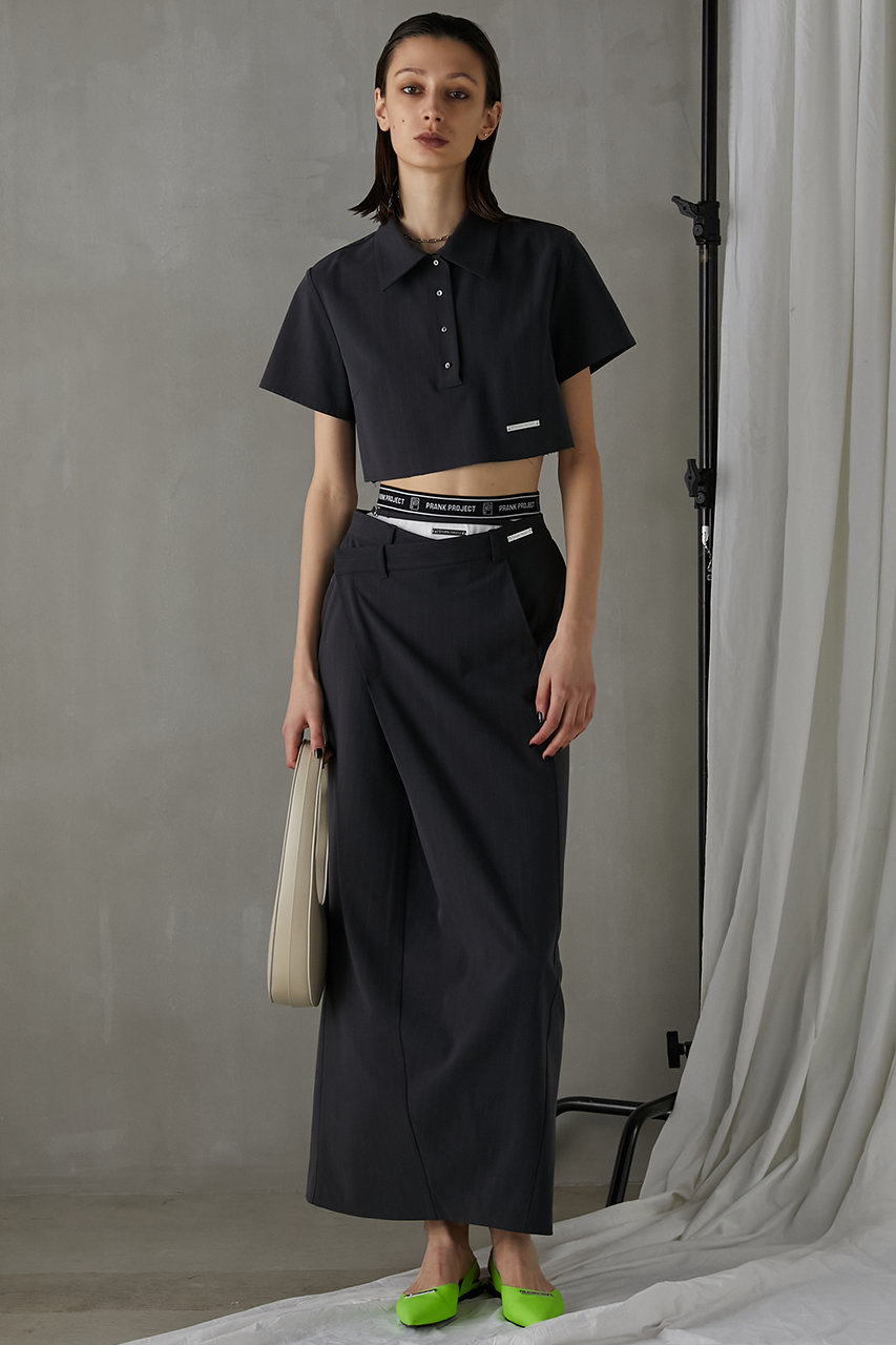 トップス prankproject Worsted Striped CroppedPolo prankproject Worsted Striped CroppedPolo