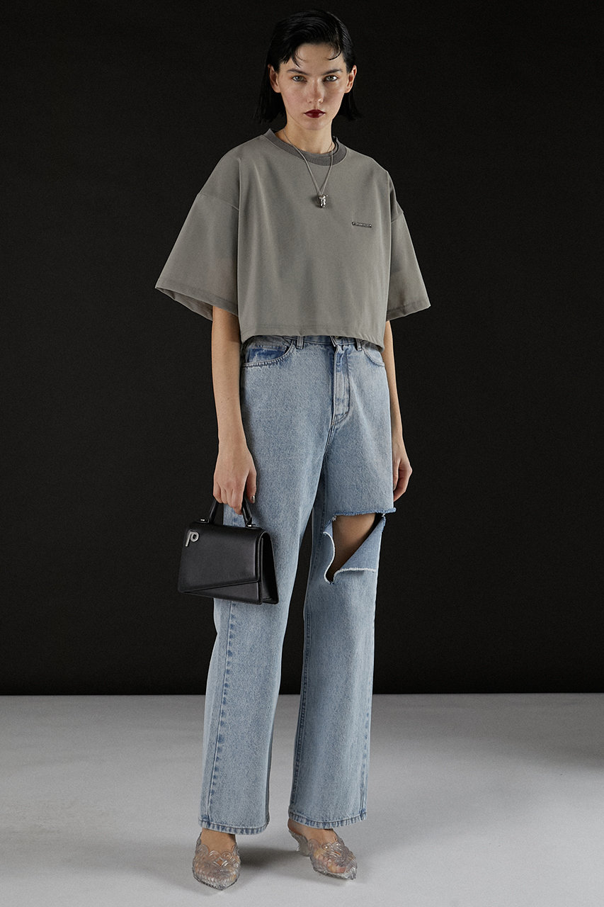 PRANK PROJECT 半袖オーバーサイズTシャツ グレー PRANK PROJECT 半袖オーバーサイズTシャツ グレー