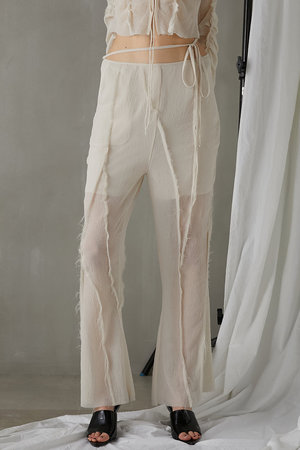 プランク プロジェクト/PRANK PROJECTのシースルーアウトシームフレアパンツ / See-Through Outseam Flare Pants(110600/110601)