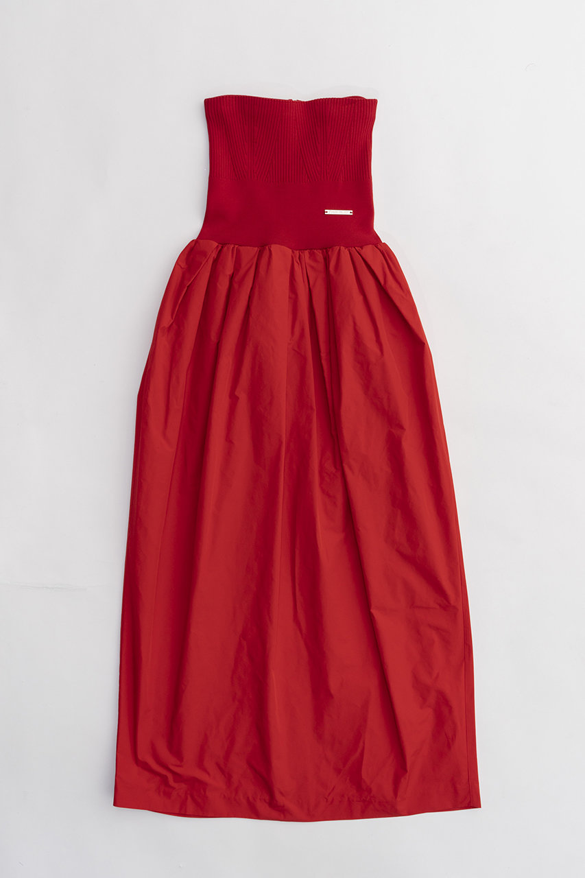 PRANK PROJECT ニットコンビベアドレス / Knit Combi Bare Dress (RED(レッド), FREE) プランク プロジェクト ELLE SHOP