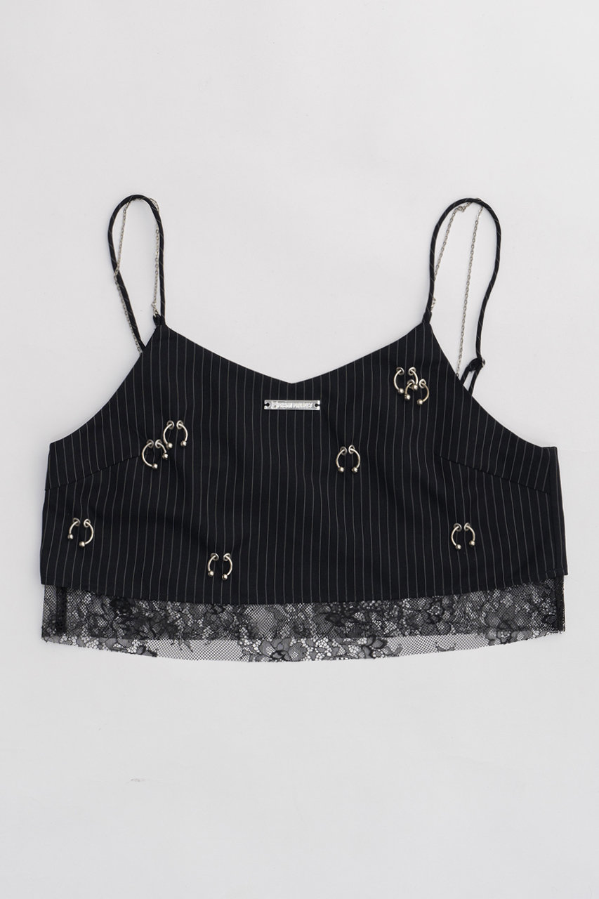 PRANK PROJECT ボディーピアスレイヤードブラトップ / Body Piercing Layered Bra Top (BLK(ブラック), FREE) プランク プロジェクト ELLE SHOP PRANK PROJECT ボディーピアスレイヤードブラトップ / Body Piercing Layered Bra Top (BLK(ブラック), FREE) プランク プロジェクト ELLE SHOP