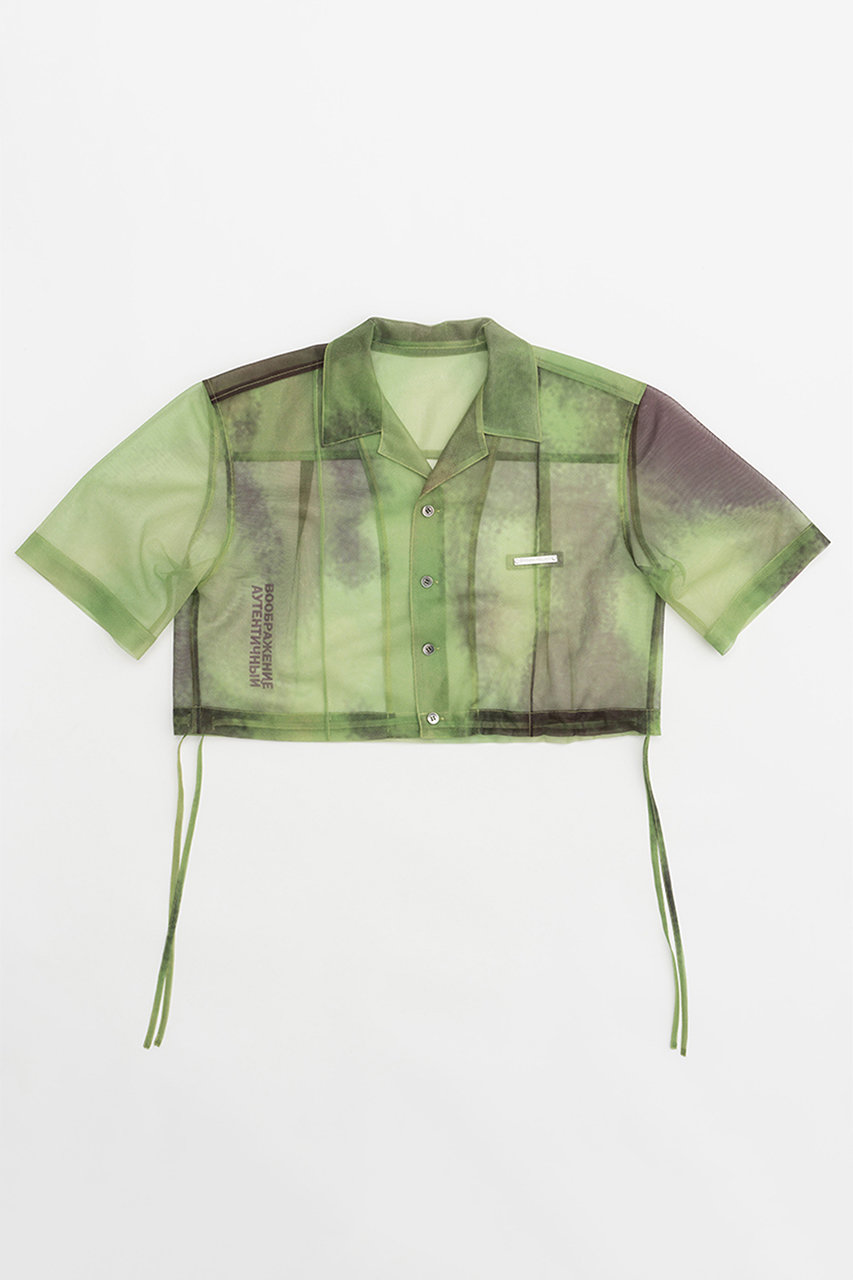 PRANK PROJECT アブストラクトプリントシャツ / Abstract Printed Shirt (GRN(グリーン), FREE) プランク プロジェクト ELLE SHOP