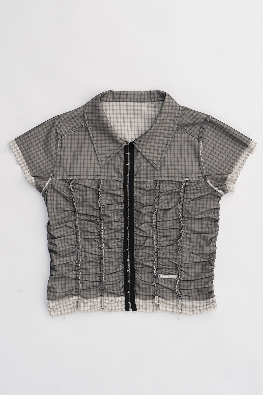 プランク プロジェクト/PRANK PROJECTのリバーシブルシアーレイヤードチェックシャツ / Reversible Sheer Layered Check Shirt(WHT(ホワイト)/31241315617)