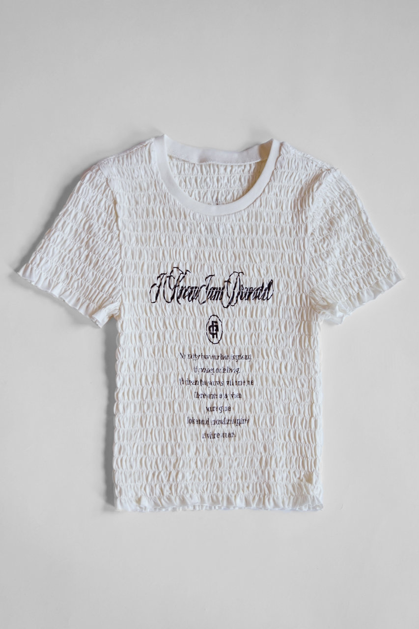 プランク プロジェクト/PRANK PROJECTのシャーリングロゴトップス / Shirring Logo Tops(WHT(ホワイト)/31241415633)