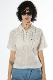 ベロアメッシュレースアップＴシャツ / Velor Mesh Lace Up Tshirt