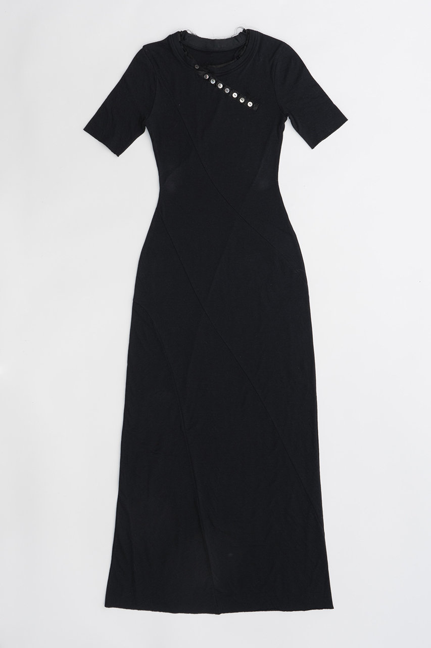 プランク プロジェクト/PRANK PROJECTのスラントヘンリーネックカットマキシワンピ / Slant Henley Neck Cut Maxi Dress(BLK(ブラック)/31241265204)