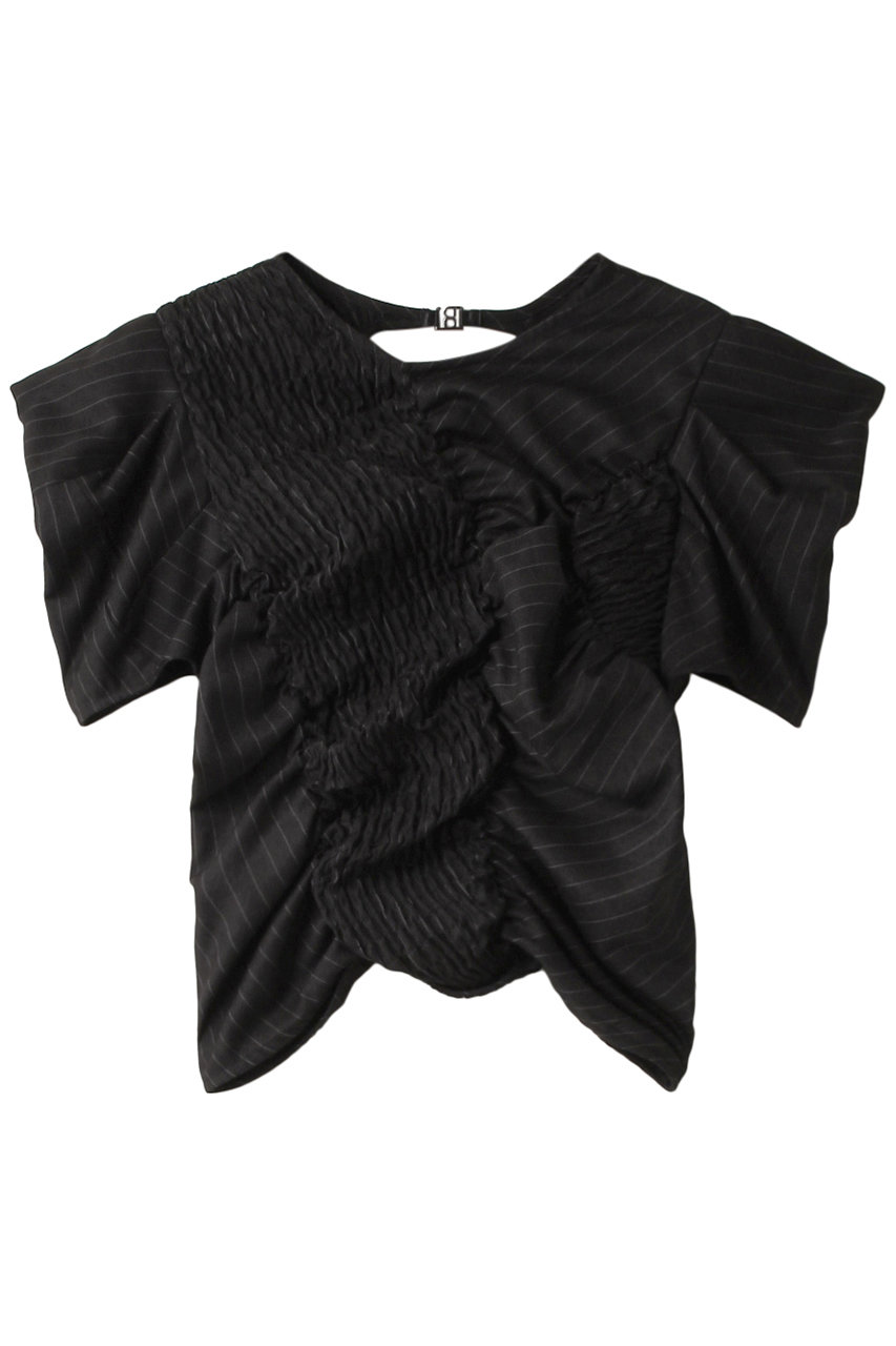 プランク プロジェクト/PRANK PROJECTのシャーリングストライプシャツ / Shirring Stripe Shirt(BLK(ブラック)/31241315618)