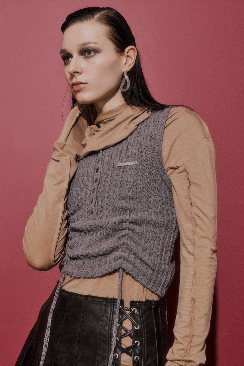プランクプロジェクト　Henley Boucle Knit Tank ヘンリーブークレーニットタンク / Henley Boucle Knit Tank