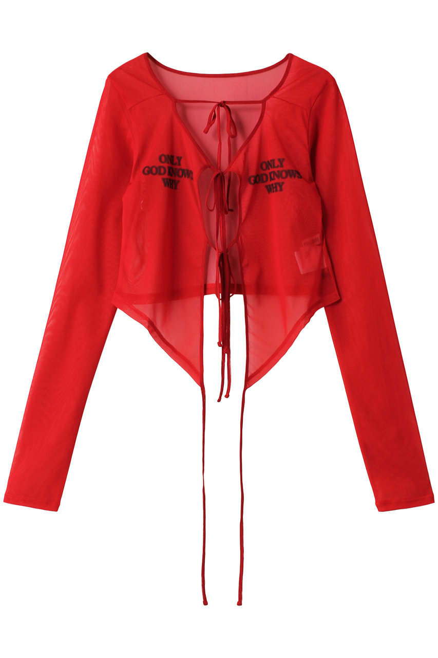 プランク プロジェクト/PRANK PROJECTのチュールロゴカーデ / Tulle Logo Cardigan(RED(レッド)/31242315610)