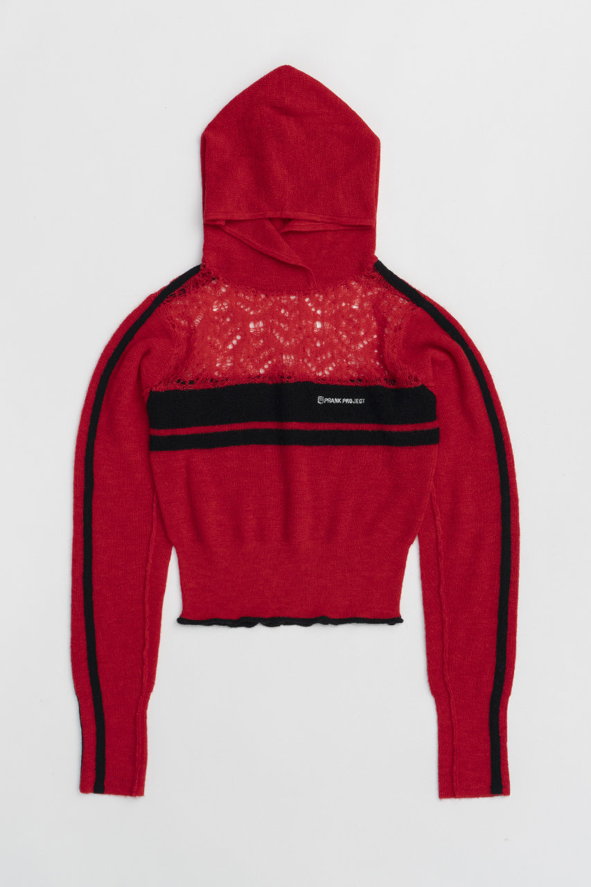 プランク プロジェクト/PRANK PROJECTの【予約販売】モヘアトラックニットフーディ / Mohair Track Knit Hoodie(RED(レッド)/31242365601)