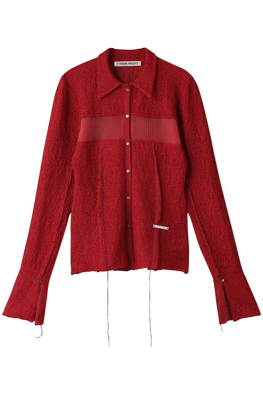 プランク プロジェクト/PRANK PROJECTのカラーステッチニットスリムシャツ / Color Stitch Knit Slim Shirt(RED(レッド)/31242365604)