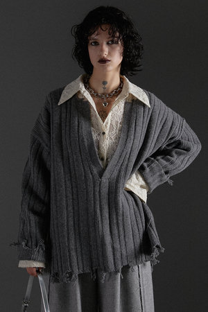 プランク プロジェクト/PRANK PROJECTのブランジネックニット / Plunge Neck Knit(110300/110301)