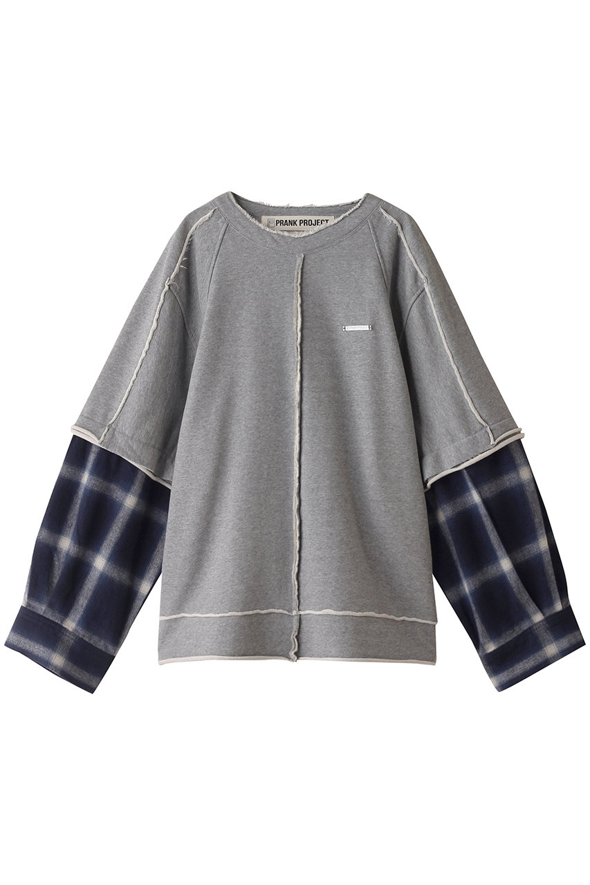 プランク プロジェクト/PRANK PROJECTのシャツレイヤードスウェット / Shirt Layered Sweatshirt(GRY(グレー)/31242415604)