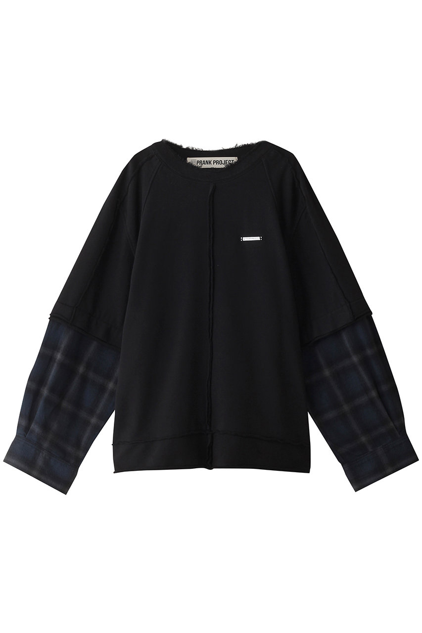 プランク プロジェクト/PRANK PROJECTのシャツレイヤードスウェット / Shirt Layered Sweatshirt(BLK(ブラック)/31242415604)