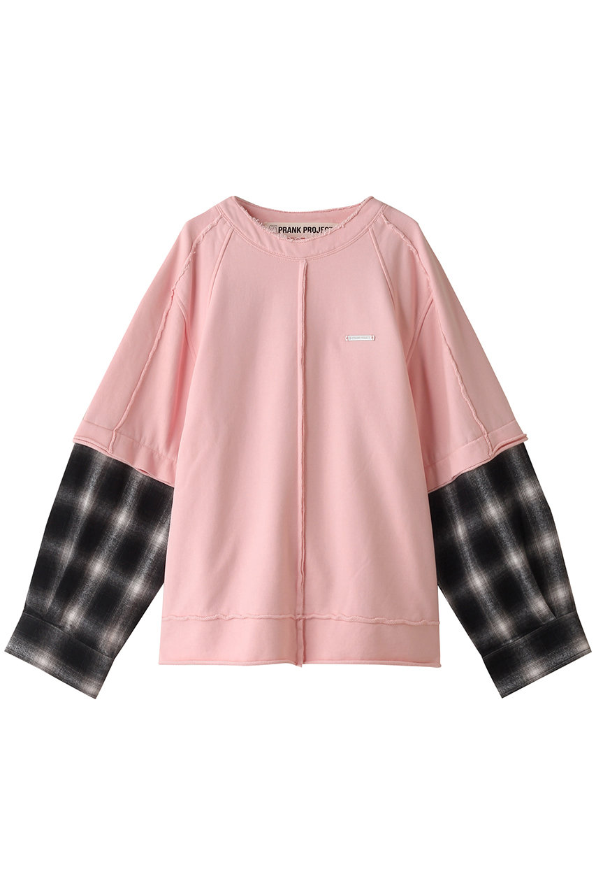 プランク プロジェクト/PRANK PROJECTのシャツレイヤードスウェット / Shirt Layered Sweatshirt(PNK(ピンク)/31242415604)