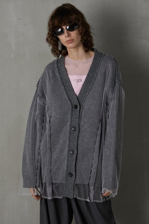 プランク プロジェクト/PRANK PROJECTのチュールレイヤードニットカーディガン/Tulle Layered Knit Cardigan(110300/110303)