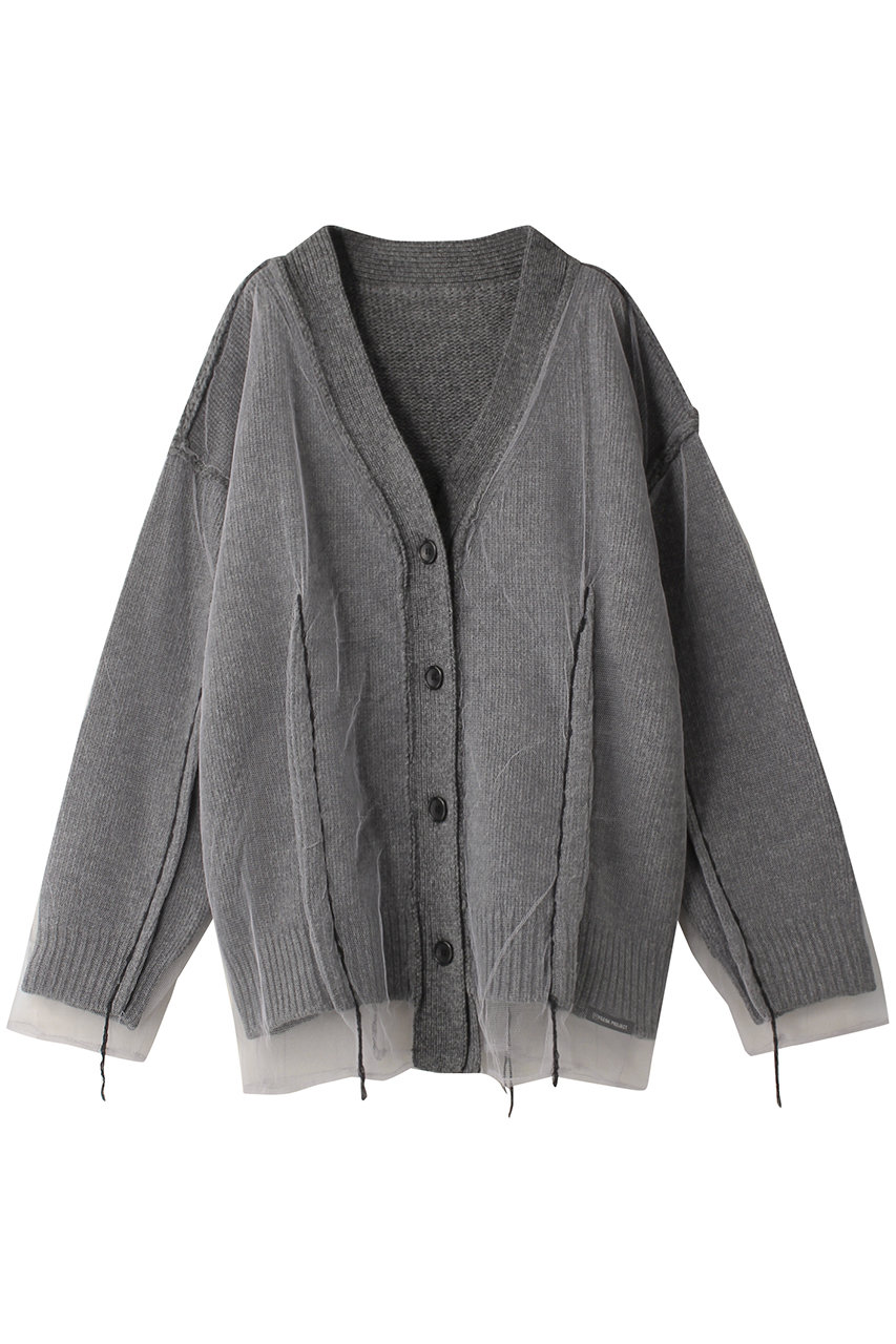 プランク プロジェクト/PRANK PROJECTのチュールレイヤードニットカーディガン/Tulle Layered Knit Cardigan(GRY(グレー)/31242365606)