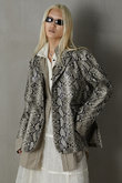 マルチファブリックフェイクレザージャケット / Multi Fabric Faux Lea