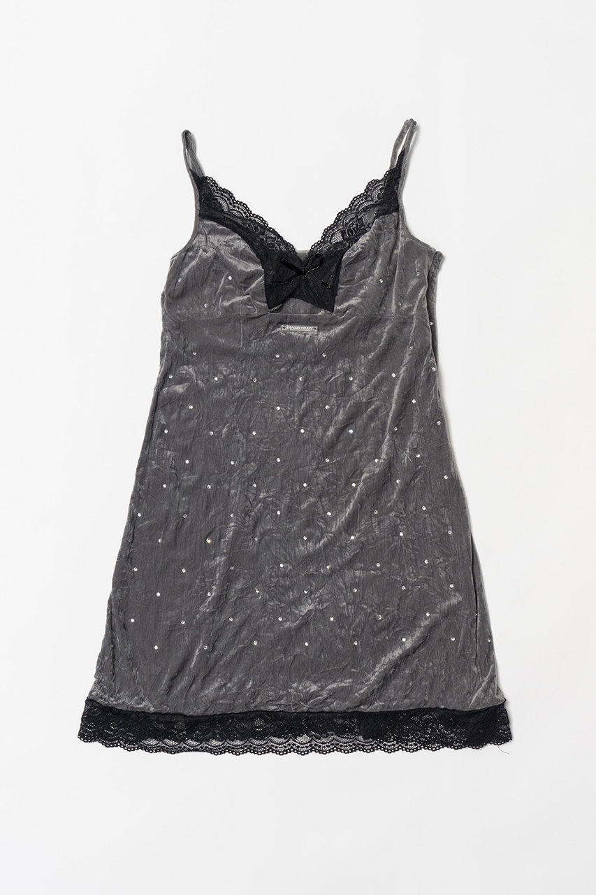 プランク プロジェクト/PRANK PROJECTのクリスタルベロアキャミドレス / Crystal Velour Cami Dress(GRY(グレー)/31242265105)