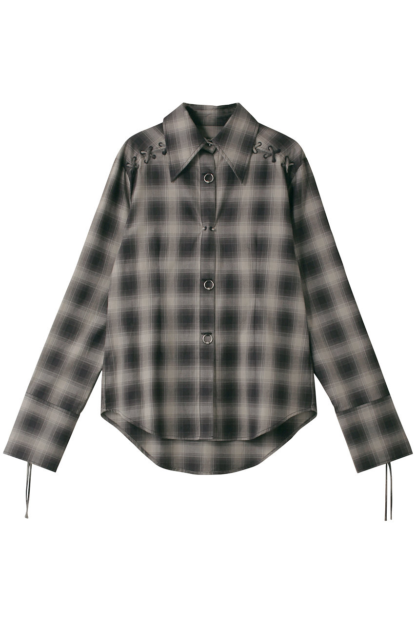 プランク プロジェクト/PRANK PROJECTのマルチチェックボディピアスシャツ / Multi Check Body Pierce Shirt(BLK(ブラック)/31242315102)