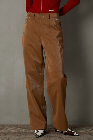 プランク プロジェクト/PRANK PROJECTのマルチファブリックフェイクレザーパンツ / Multi Fabric Faux Leather(110600/110601)