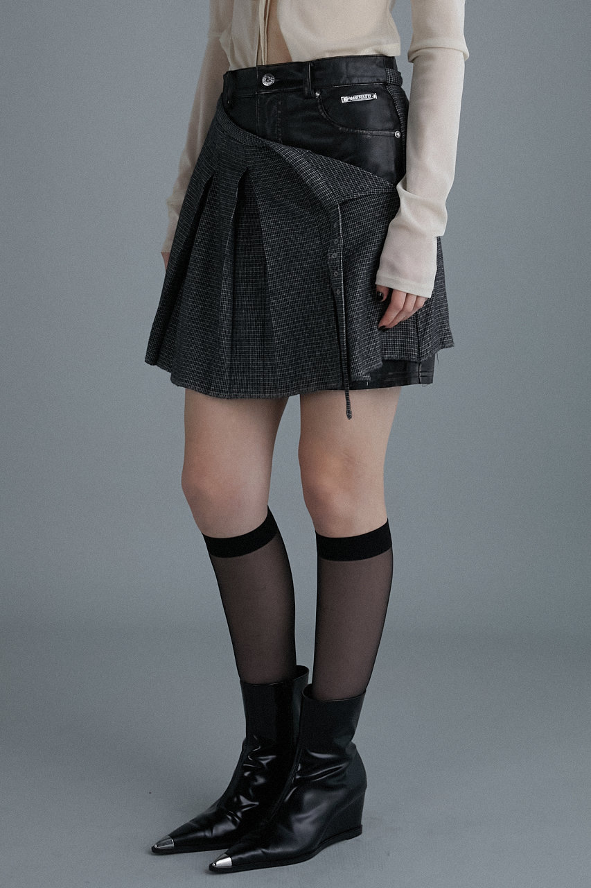 PRANK PROJECT(プランク プロジェクト)｜フェイクレザーコンビプリーツ