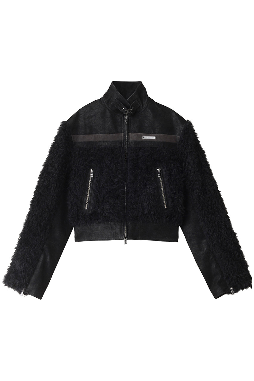 プランク プロジェクト/PRANK PROJECTのフェイクレザーコンビファージャケット / Faux Leather Combi Fur Jack(BLK(ブラック)/31242215604)