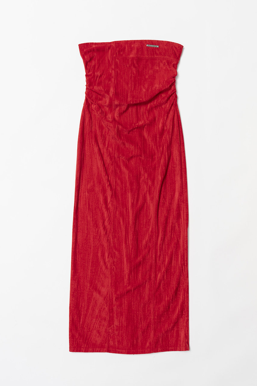 プランク プロジェクト/PRANK PROJECTの【予約販売】クラッシュベロアベアワンピース / Crushed Velour Bare Dress(RED(レッド)/31242265602)