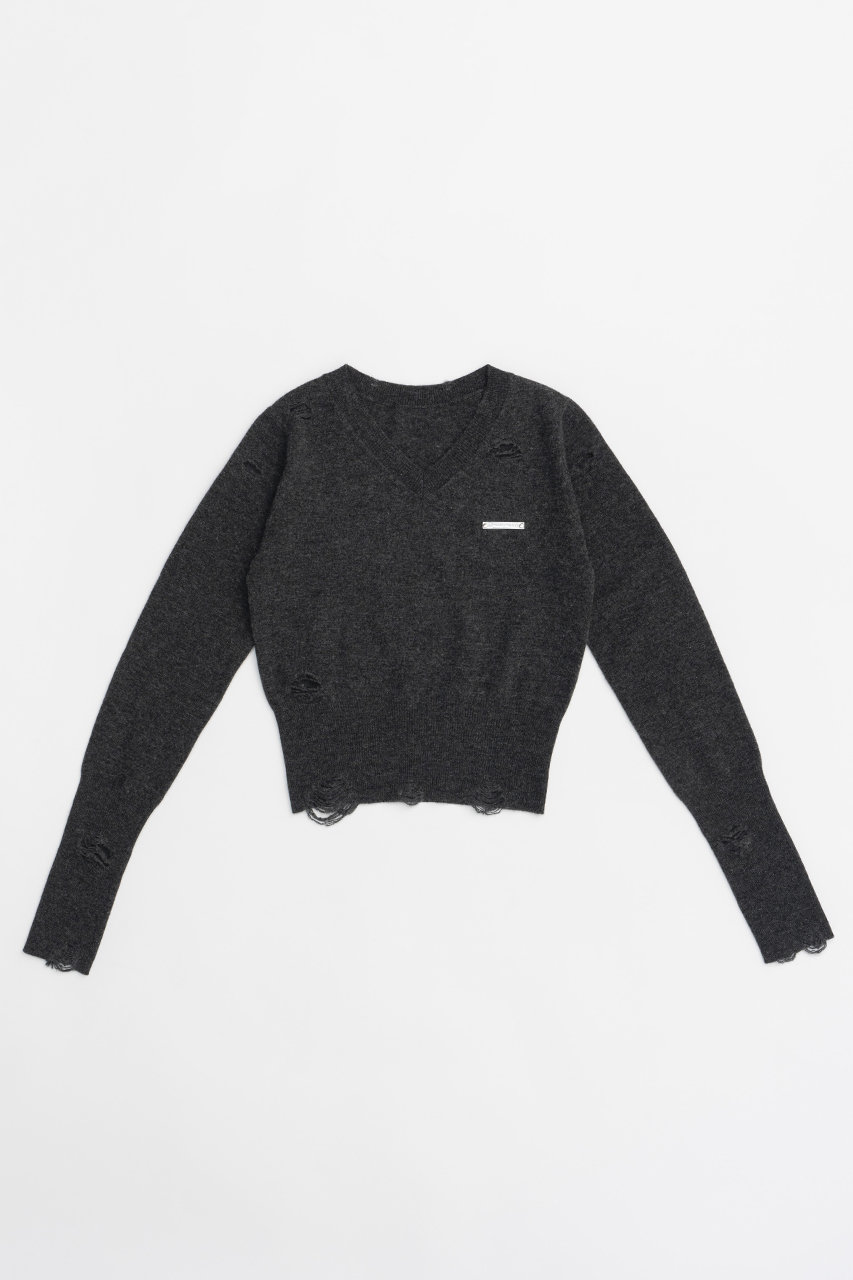 プランク プロジェクト/PRANK PROJECTの【予約販売】カシミアブレンドダメージニット / Cashmere Blend Damaged Knit(C.GRY(チャコールグレー)/31242365404)