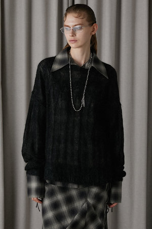 プランク プロジェクト/PRANK PROJECTのシアーモヘアロゴニット / Sheer Mohair Logo Knit(110300/110301)