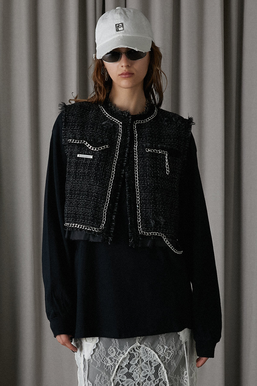プランクプロジェクトTulleGatheredCrushed Knit Vest