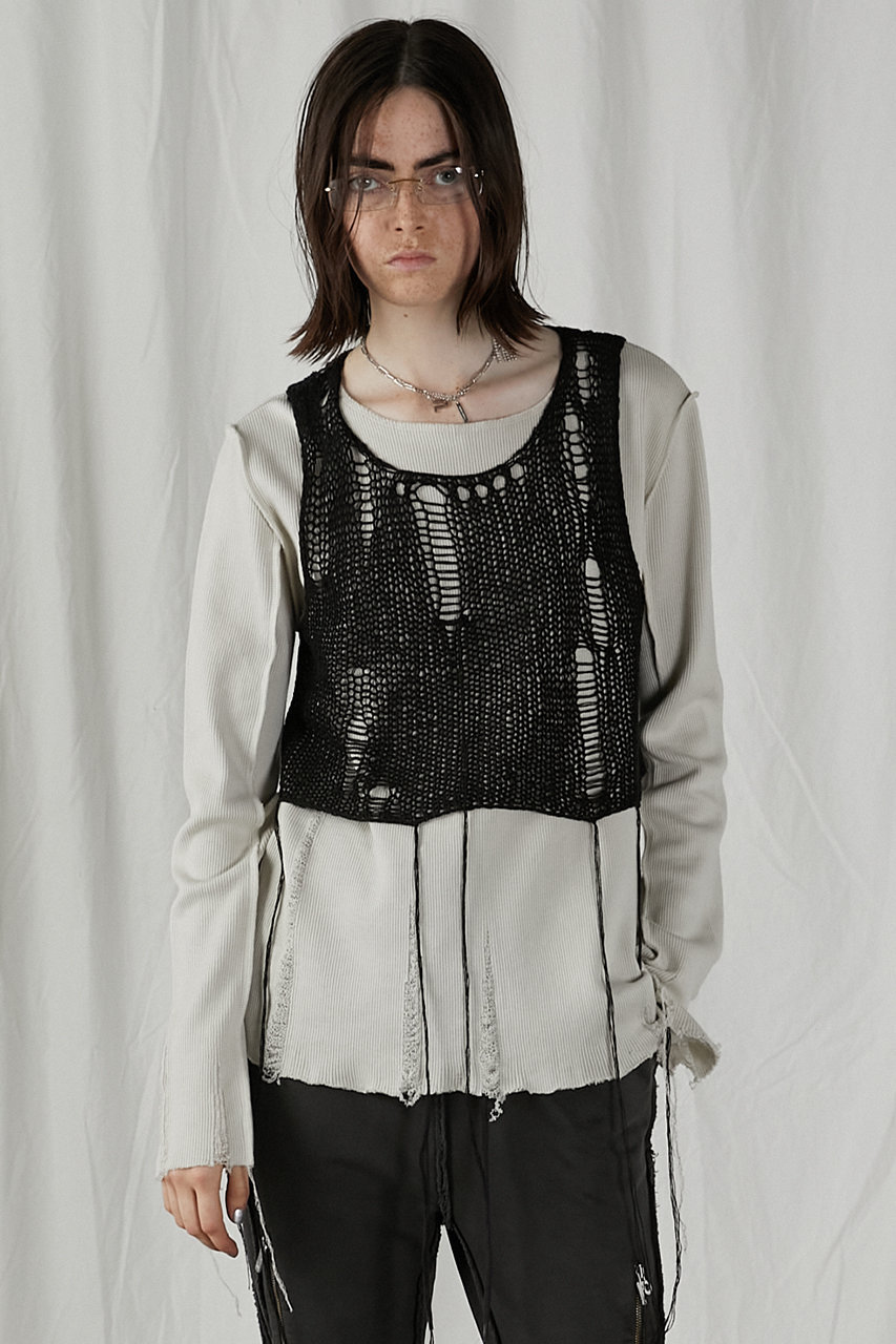 トップス MESH LAYERED TOP PRANK PROJECT(プランク プロジェクト)｜メッシュレイヤードトップ